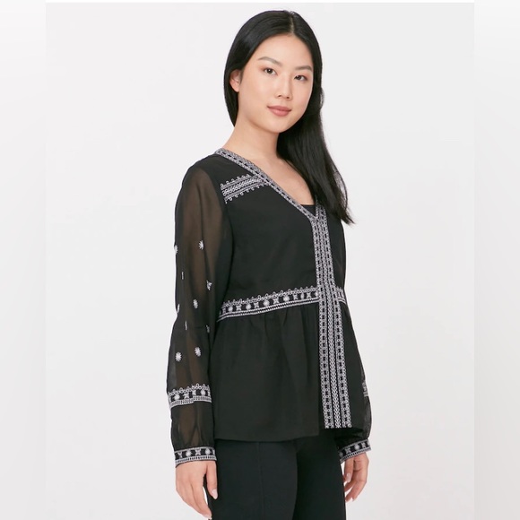 Celestial Blue Black & White Blouse - Picture 2 of 11